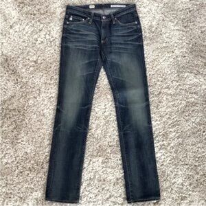 AG Adriano Goldschmied Women's Dark Blue Skinny Straight Leg Jeans Size 25R